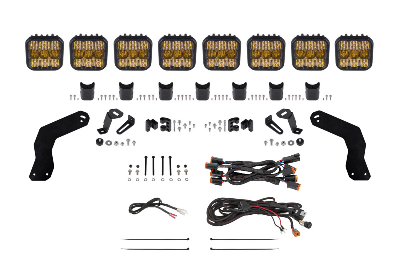 Can-Am Maverick X3 LED Light Bar - Roof - Diode Dynamics - SS5 Sport CrossLink - Yellow - `17-`25